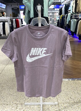 Nike耐克2026夏新品女子大LOGO香芋紫显白透气短袖T恤DX7907