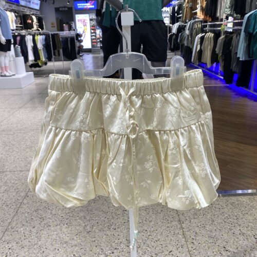 adidas三叶草新中式提花花苞裙