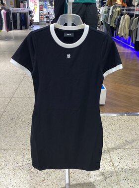 MLB正品女款撞色短袖修身连衣裙