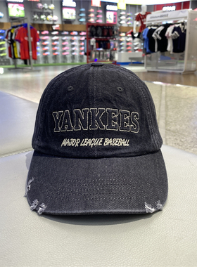 MLB男女情侣时尚刺绣牛仔学院风软顶棒球帽25秋季新款3ACPV215N