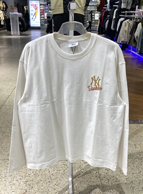 新款正品MLB简约男女时尚潮流百搭圆领运动休闲长袖T恤3ATSQ0361