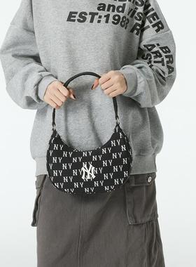 MLB秋季新正品腋下包女小巧韩系手提包黑色通勤单肩包3ABQS014N