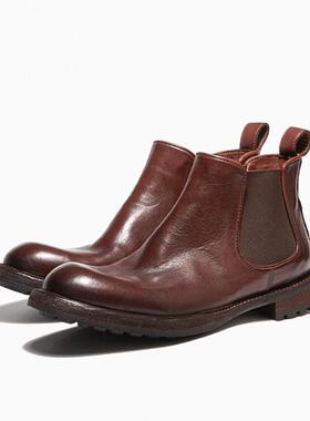 马皮靴男真皮男士切尔西靴尖头商务正装高帮皮鞋复古英伦风马丁靴