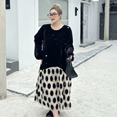 宽松丝绒胖mm蕾丝拼接假两件连衣裙 媛子家大码 上新折上折 冬季