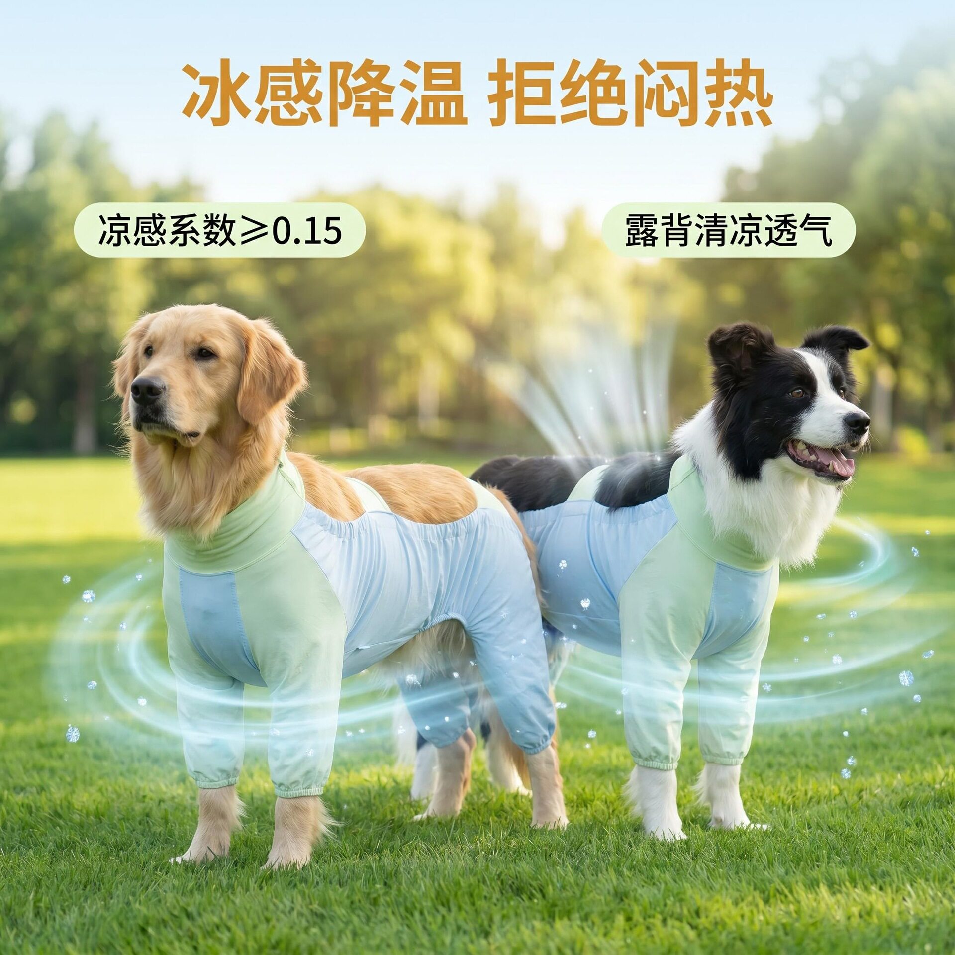 中大型犬凉凉防脏衣服四脚护肘衣防尘保护关节防晒冰丝边牧衣服薄