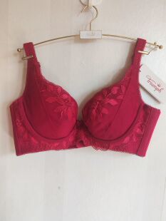 8854 新年新衣侧收调整型厚杯聚拢文胸16 专柜黛安芬冬款 圣诞红款