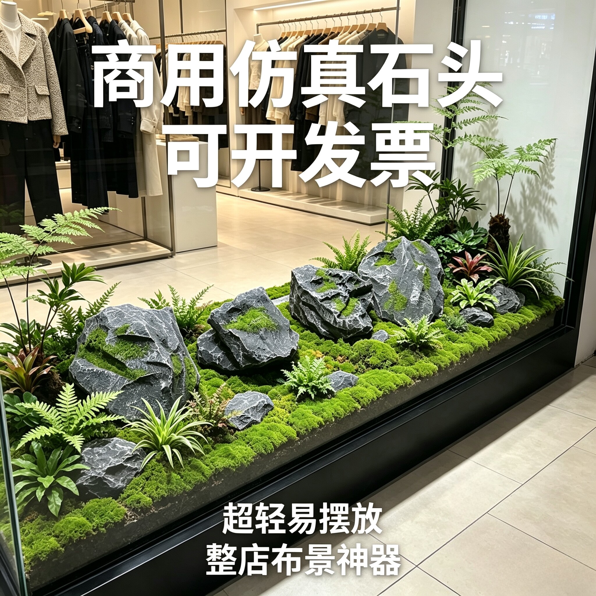 泡沫仿真石头 汽车展厅造景 橱窗美陈道具户外景观装饰摆件假石头