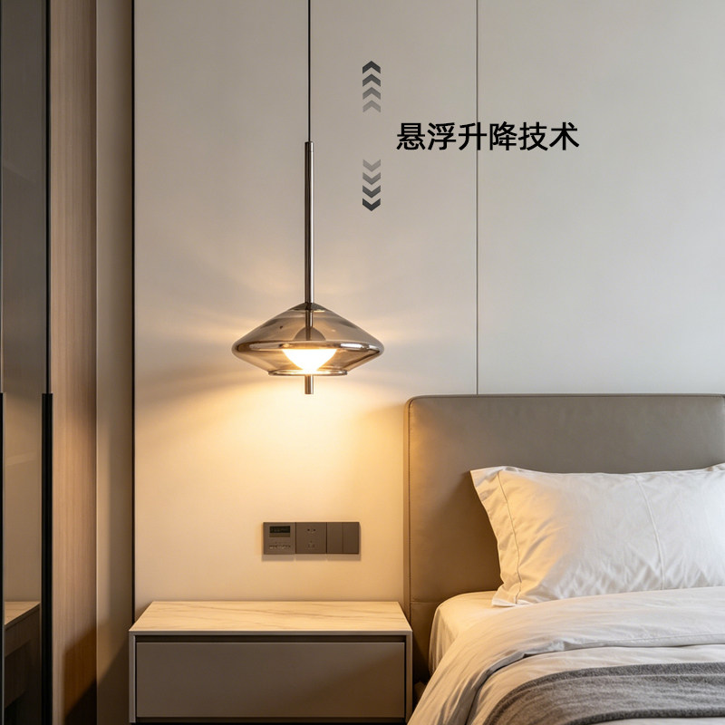 意式极简卧室床头线吊灯现代简约创意高级感餐厅吧台玄关小吊灯