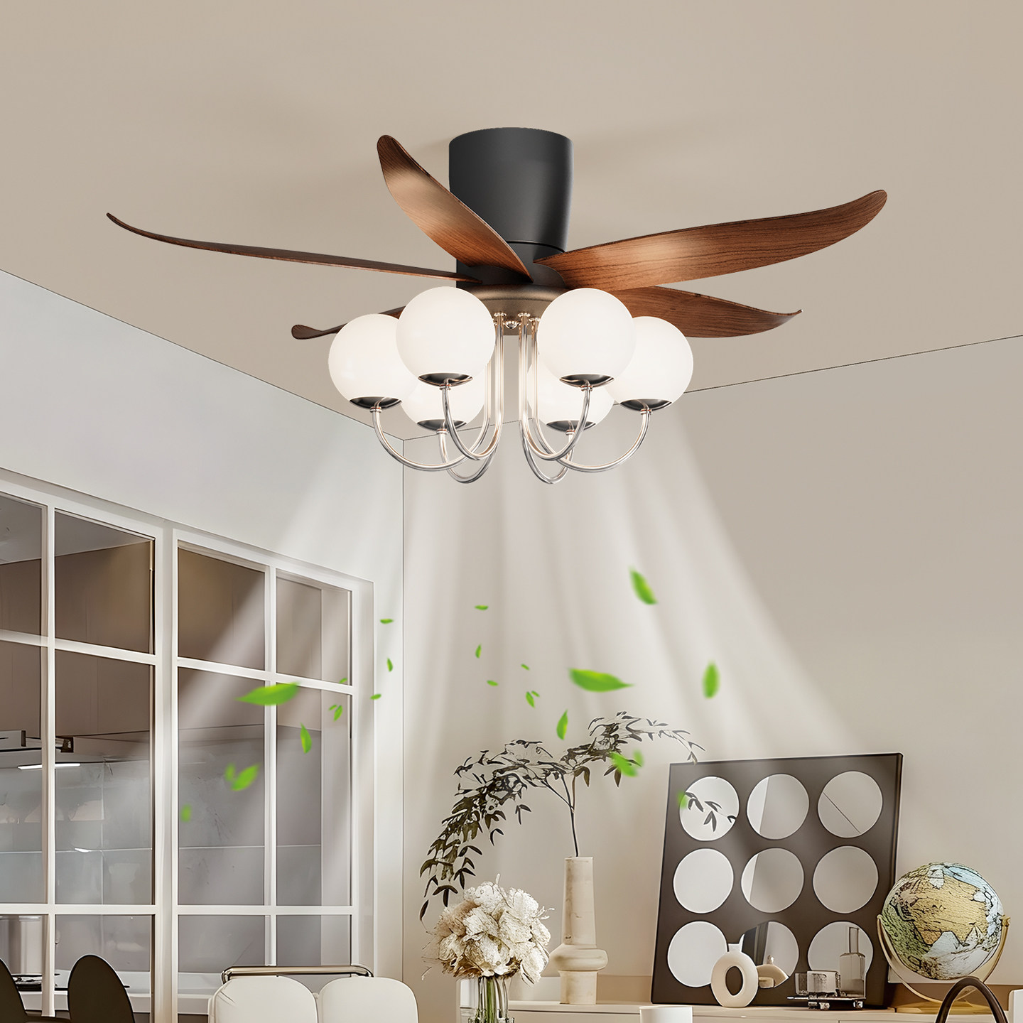 中古风扇灯客厅2026新款美式轻奢复古风格餐厅静音变频一体电扇灯