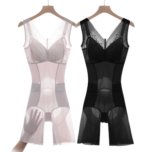 高端塑身连体衣夏薄款收腹提臀束腰瘦身衣免穿文胸后脱美体体雕衣