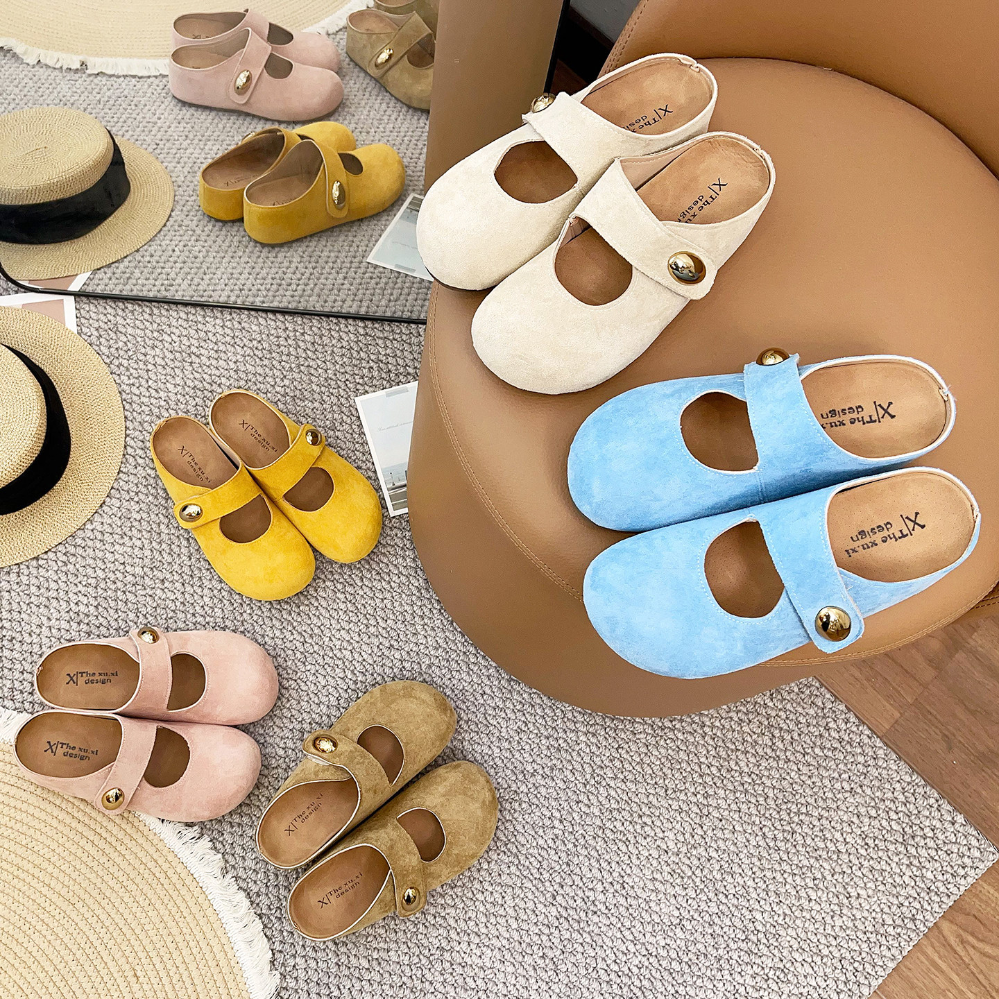 多巴胺玛丽珍包头拖鞋女春夏外穿新款内增高勃肯鞋一脚蹬厚底半拖