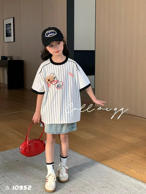 callmebaby短袖t恤夏季25新款中大童男女孩纯棉半袖儿童印花夏装