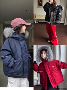 music童装25冬季新款男女童中长款羽绒服儿童90绒毛领羽绒外套