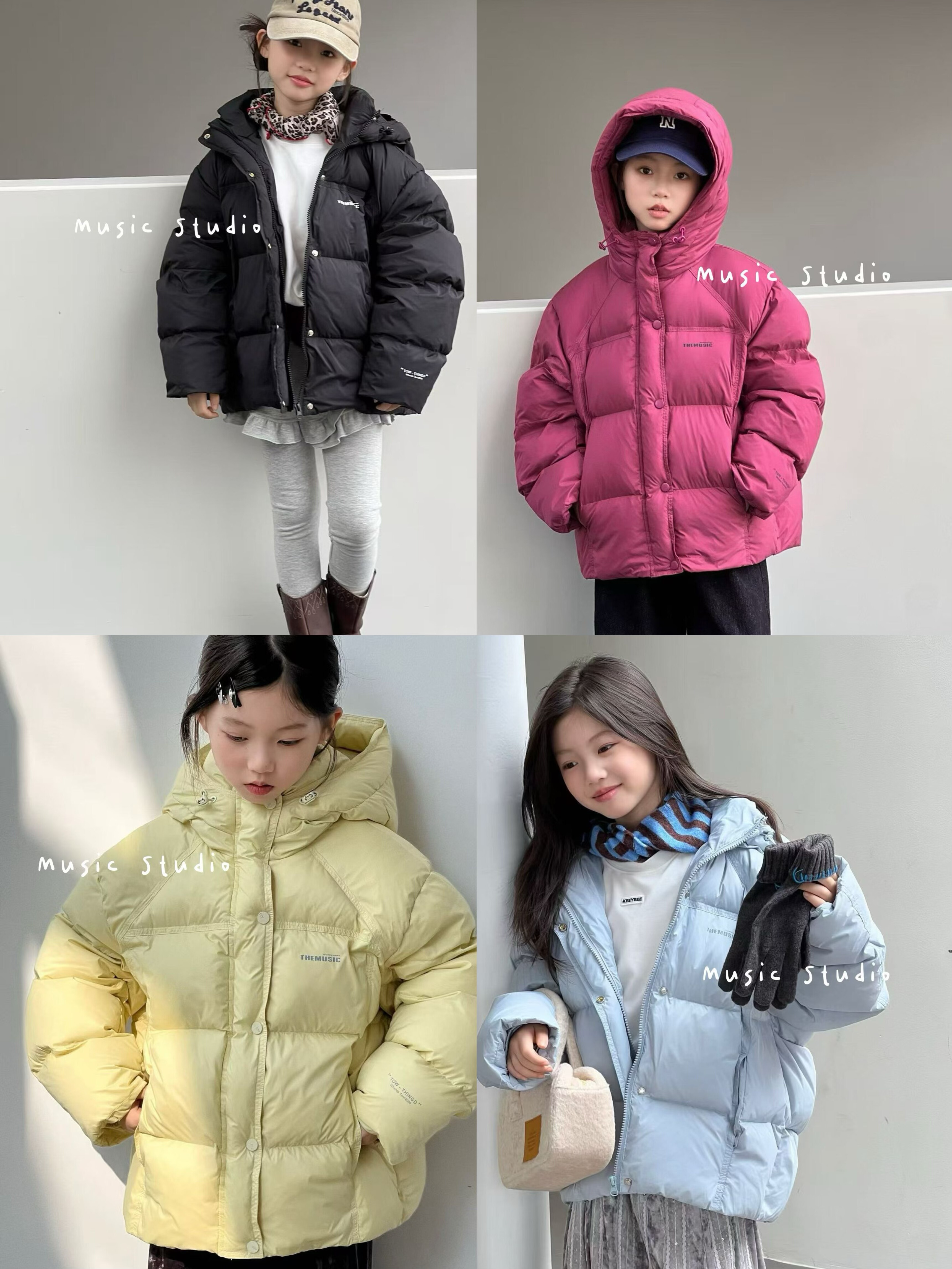 木莎品牌童装25冬季新款男女童中长款泡芙羽绒服儿童90绒羽绒外套