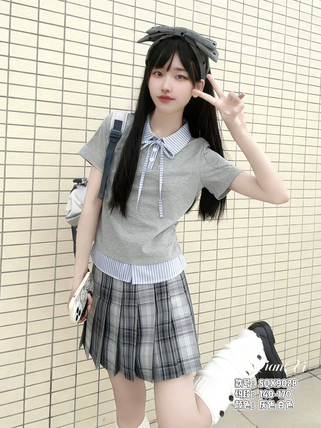 三仟喜青少年2026夏季新款韩版儿童童装女童修身显瘦短款显瘦上衣