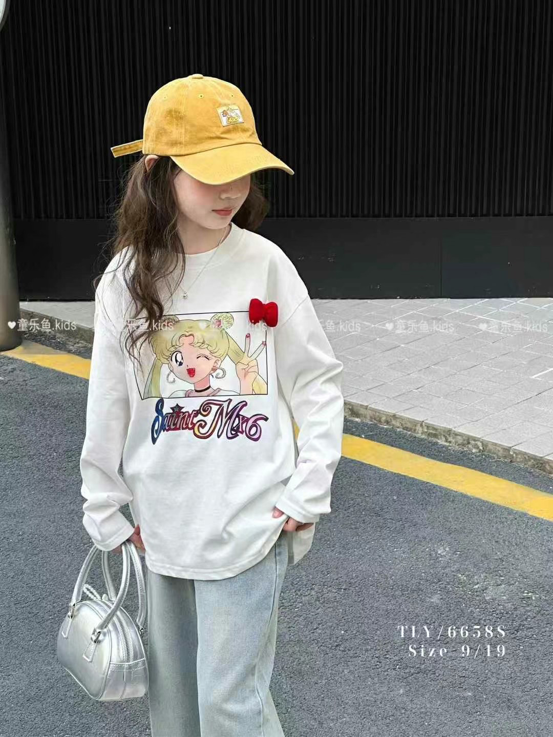 童乐鱼潮牌女童波拉bora2025韩国童装春款新款亲子美少女长袖T恤