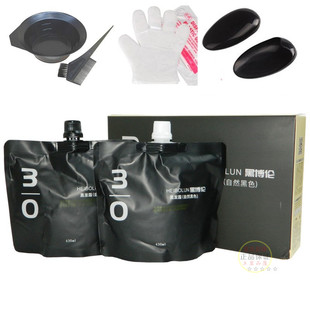 发廊同款黑博伦黑发霜3/0自然黑染发剂焗油膏清水不沾头皮盖白发