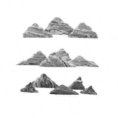 天然雪浪石切片组合室内楼梯间石头景石背景墙新中式玄关造景装w.