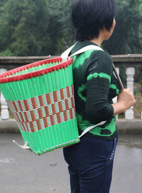 苗族背篓竹编婴儿小孩后背式家用大号四川重庆宝宝纯手工背篼背i.