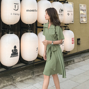 主推 夏新款抹茶绿法式桔梗智熏连衣裙 MMJ280 P90控价158 已出货,女装连衣裙,浙宝233