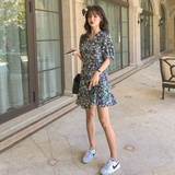 现货裙摆抽绳V领碎花配安全裤连衣裙MMJ1068P90控价149，女装连衣裙，浙宝233