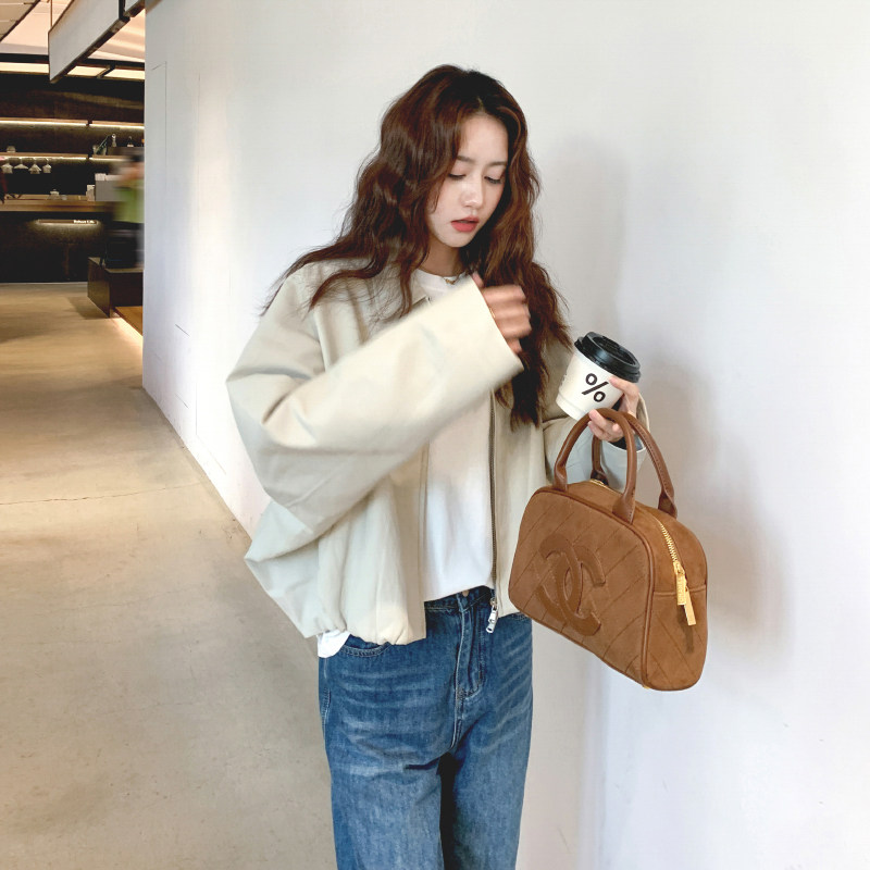 厚款通勤宽松型短外套宽松学生ins皮夹克机车服休闲春秋显瘦网红,女装皮衣,浙宝233