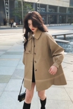 韩系气质减龄灯笼袖风衣外套女2025春秋季新款宽松显瘦中长款上衣，女装风衣，浙宝233