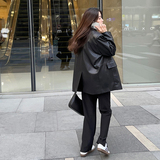 美拉德西装式皮衣外套女2025春秋新款时尚休闲流行爆款西服夹克，女装皮衣，浙宝233