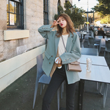 现货秋装假两件设计灰绿色西装MMJ606P115控178有买家秀，女装西装，浙宝233