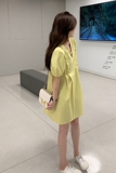 赫本风黑色V领连衣裙女夏小个子简约设计感a字裙韩系娃娃裙时髦，女装连衣裙，浙宝233