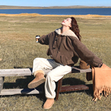 现货冬新款米白色羊羔毛海军领90绒咖色羽绒服MMJ8062-P290控438，女装羽绒服，浙宝233