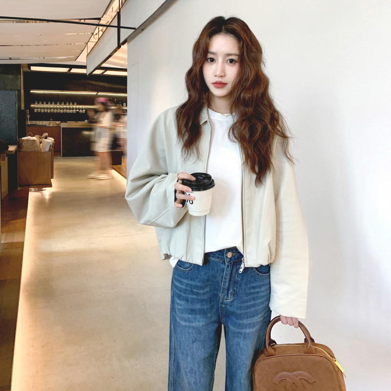 厚款通勤宽松型短外套宽松学生ins皮夹克机车服休闲春秋显瘦网红,女装皮衣,浙宝233