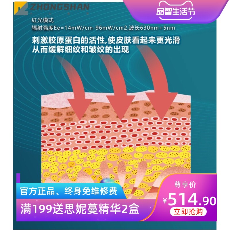 硅胶彩光面膜仪脸部祛痘淡斑LED红蓝紫光大排灯光子面罩美容仪