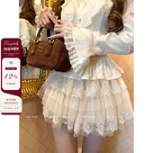 Lazy Didi纱织星辰 维多利亚多层梦幻蛋糕裙宫廷蕾丝网纱公主半裙