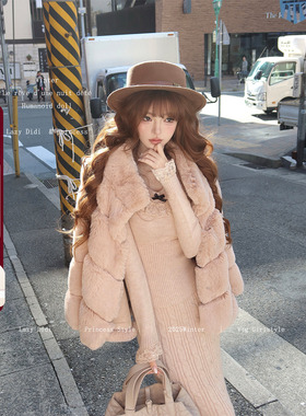 Lazy Didi曼妙织物 北极绒收腰毛衣鱼尾裙花边针织上衣显瘦半身裙