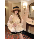 荷叶花边领花苞衬衫 梦幻中古doll感蕾丝娃娃衫 Didi羽纱锦缎 Lazy