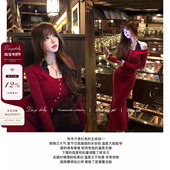 LazyDidi少女安妮 秋冬针织套组软糯毛衣超高腰长裙法式 显瘦上衣