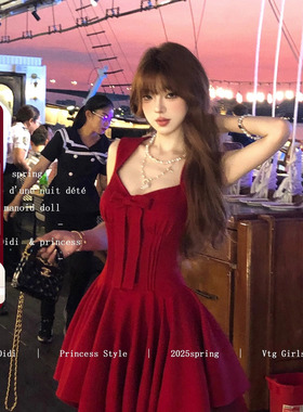 Lazy Didi玫瑰人生 四米裙摆公主裙蝴蝶结千金感无袖收腰连衣裙