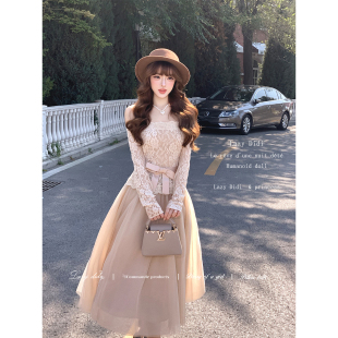 LazyDidi月神庄园【10/14新品】温柔天花板 花卉蕾丝网纱连衣裙