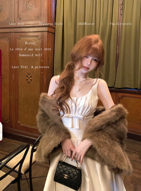 Lazy Didi京洛佳人 矜贵千金大裙摆连衣裙收腰显瘦公主长款礼服裙