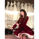 Lazy 定制亮闪丝绒多层纱摆连衣裙千金钉珠蓬蓬裙 Didi珍珠星夜