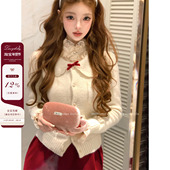 Lazy 甜美蝴蝶结软糯针织衫 Didi柔光回忆 马海毛羊毛娃娃领开衫