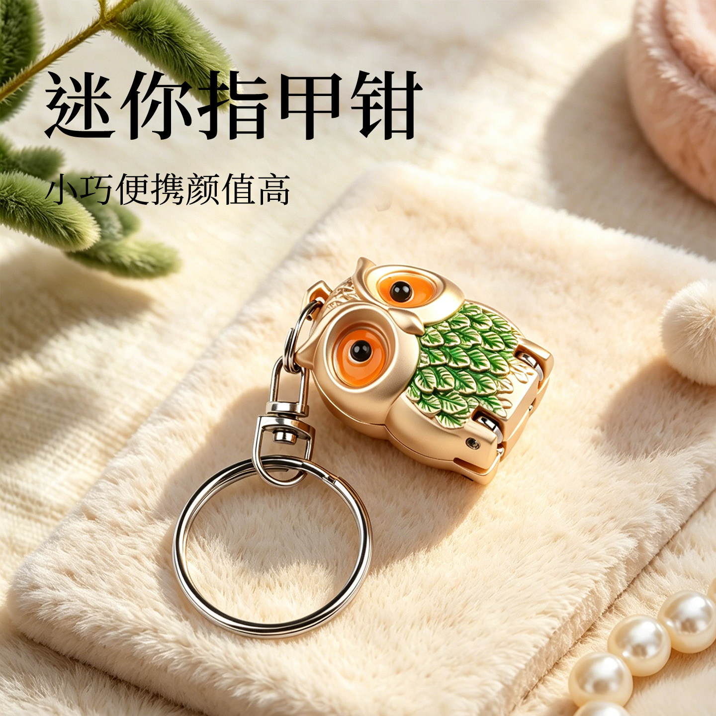 指甲刀卡通猫头鹰磁吸指甲剪可爱儿童指甲钳迷你旅行便携小号单个