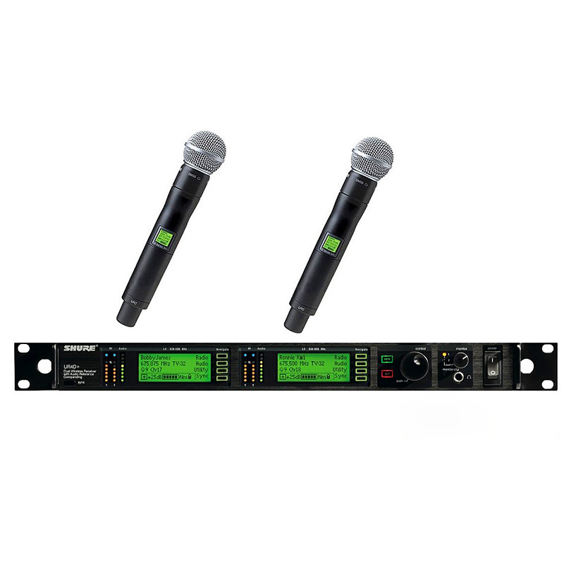 Shure/舒尔 UR24D+/SM58  一拖二无线手持系统话筒/麦克风 正品