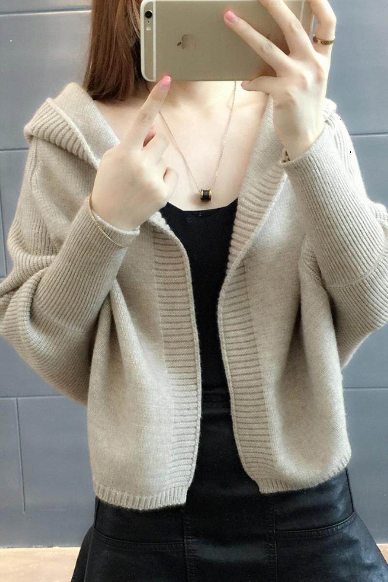 初春2019针织衫女开衫毛衣外套女新款韩版短款宽松百搭连帽春秋潮|ruв категории Женская одежда, шерстяной свитер - от Buy2taobao.com для оказания профессиональной услуги покупки агента Taobao