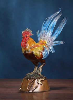 公鸡一鸣惊人装饰品铜摆件