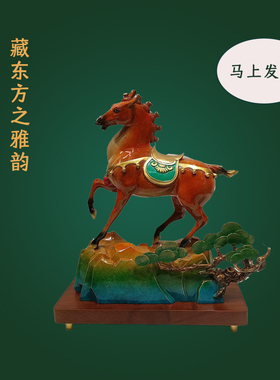 铜马摆件纯黄铜生肖马装饰品
