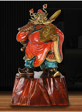 全铜工艺品摆件彩绘天师钟馗家居客厅办公室公司酒店风水摆设高档
