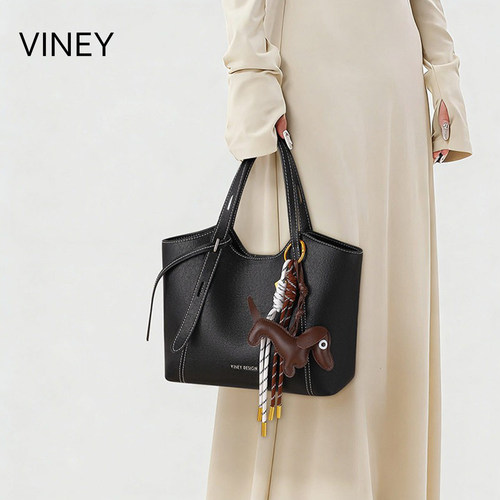 Viney托特包包2026新款女包真皮植鞣牛皮单肩腋下包大容量通勤包