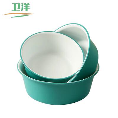 卫洋WYS-2357塑料水盆大中小三件套绿白加厚塑料洗脸盆清洗盆清洁